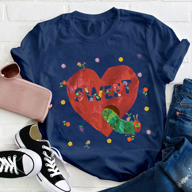 Sweet Heart Caterpillar Teacher T-Shirt