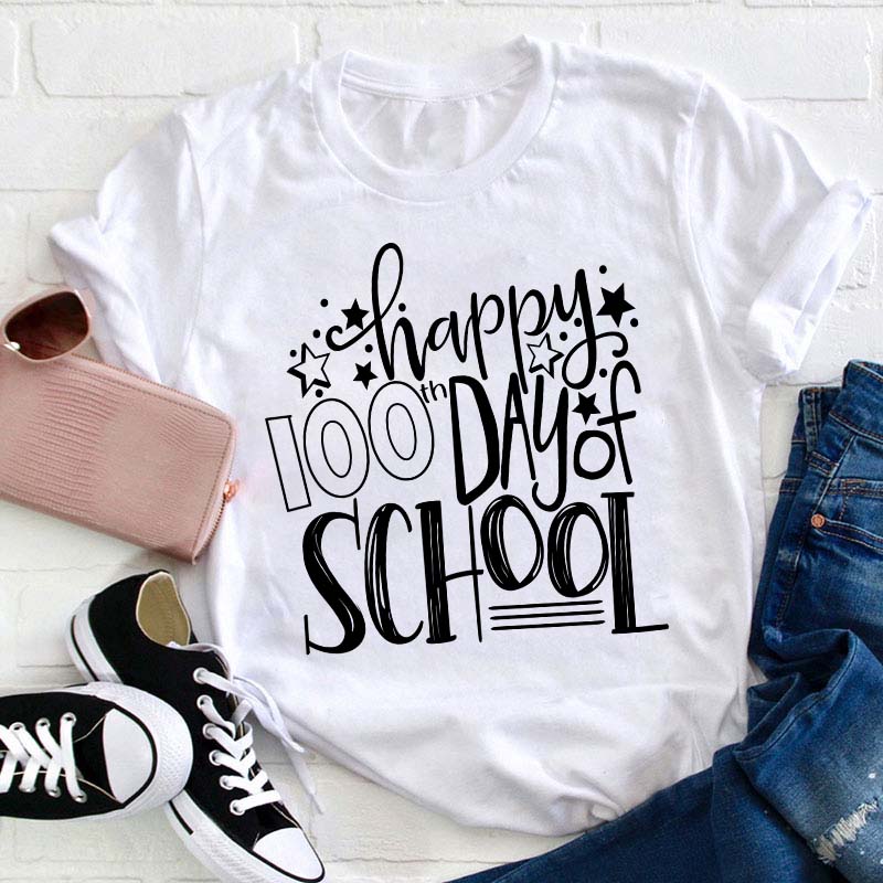 Happy 100th Day Of School Teacher T-Shirt