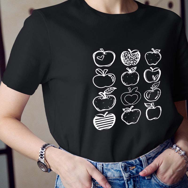 Apple Doodles Teacher T-Shirt