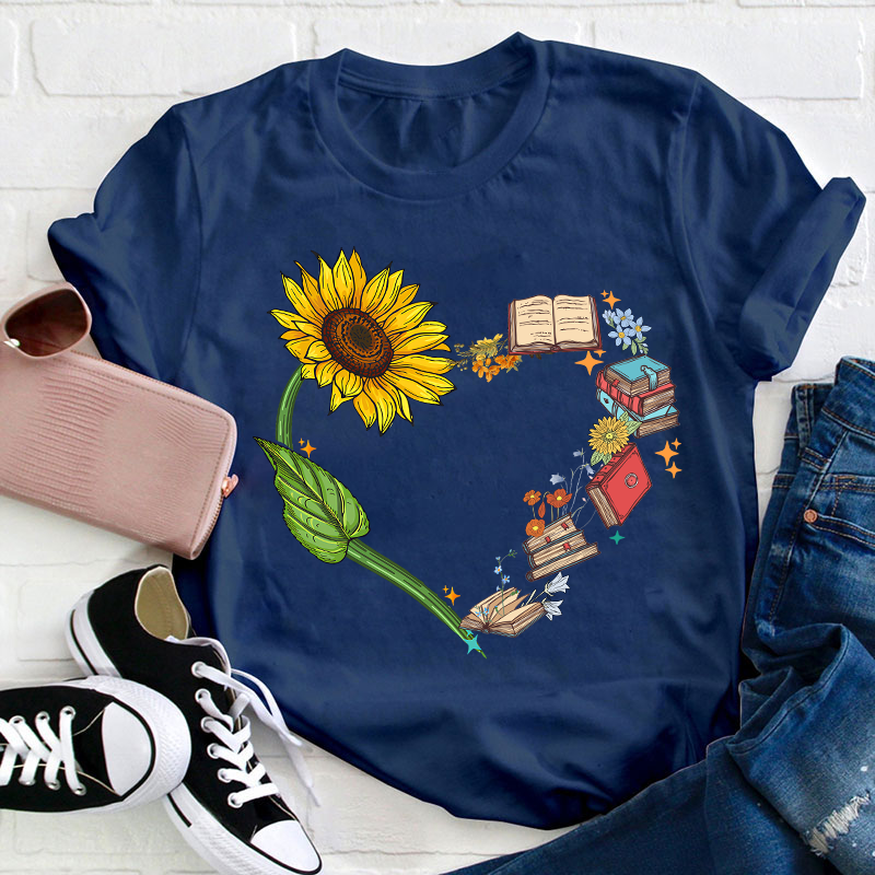 Book Heart Teacher T-Shirt
