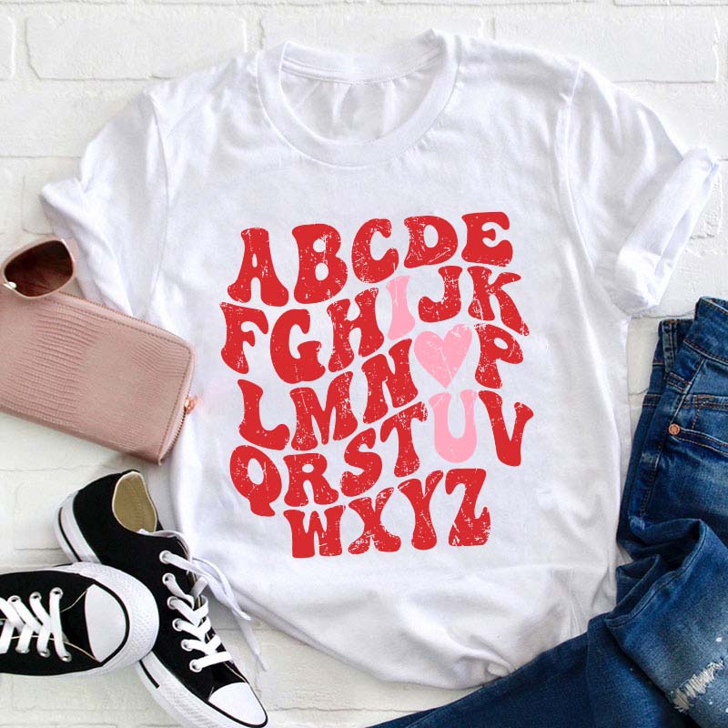 Alphabet I Love You Teacher T-Shirt