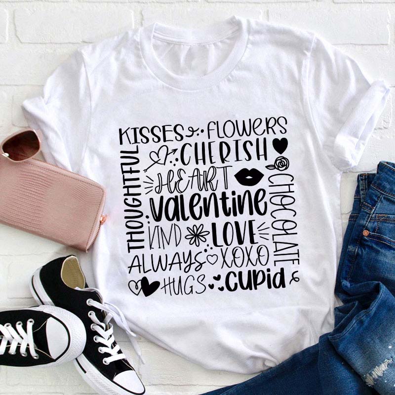 Valentine Love Teacher T-Shirt