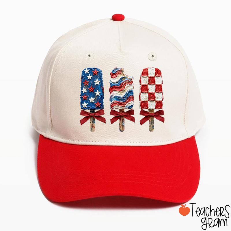Patriotic Popsicle Teacher Baseball Cap