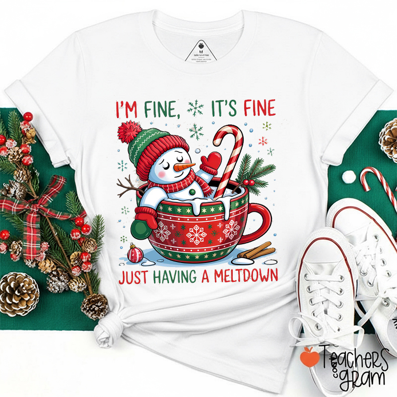 Funny Snowman Meltdown Teacher T-Shirt