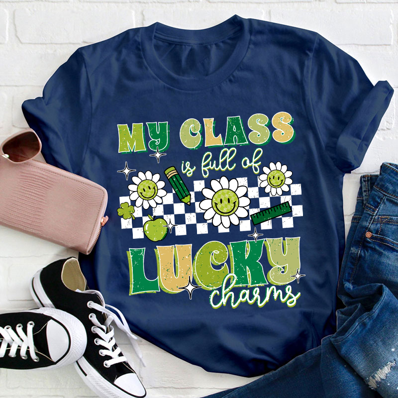 My Class Is Full Of Lucky Charms Checkerboard Teacher T-Shirt