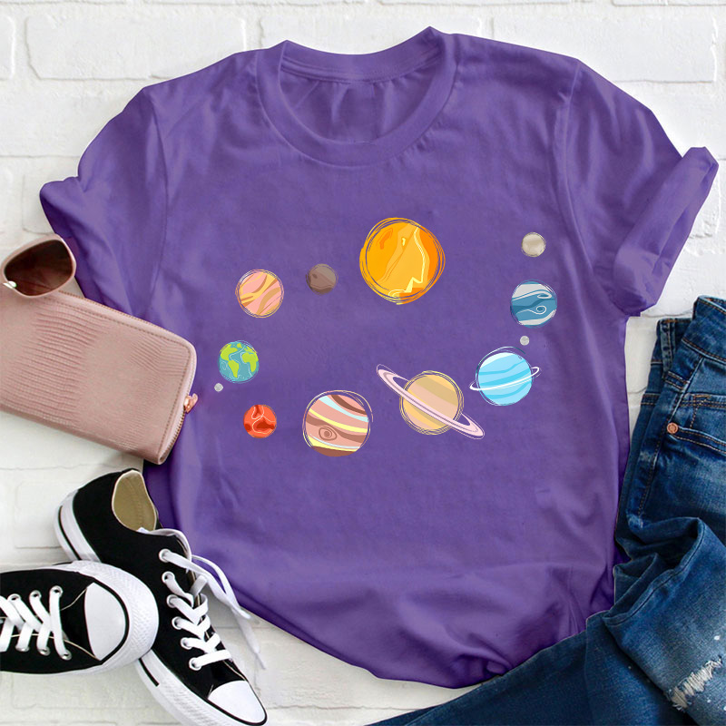 Planets in Solar System Teacher T-Shirt