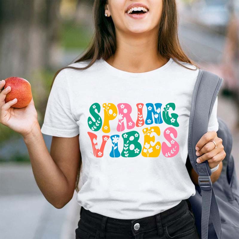 Spring Vibes Teacher T-Shirt
