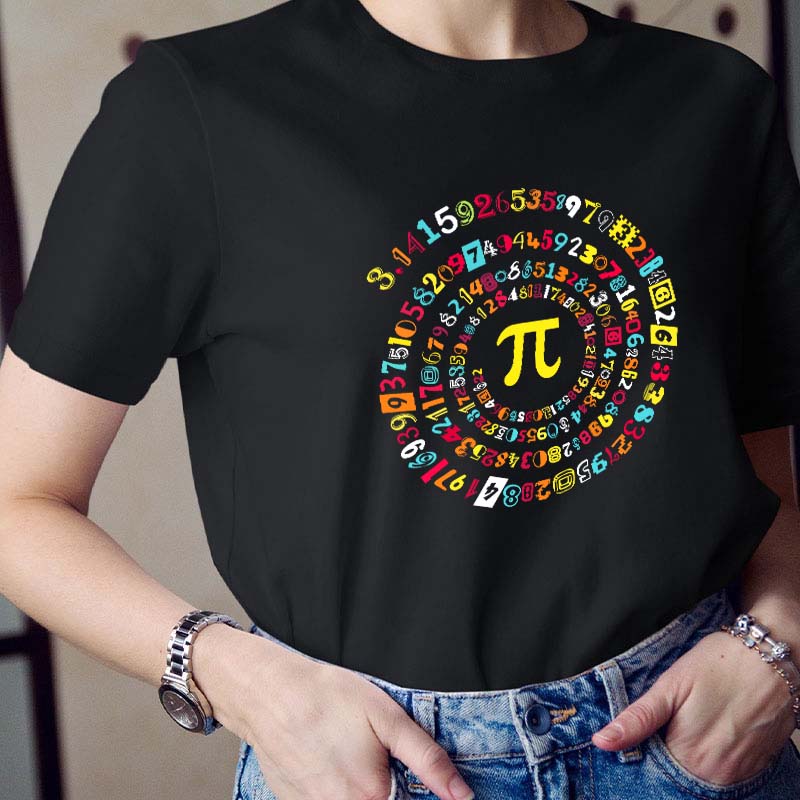 Happy Pi Day Colorful Pi Teacher T-Shirt