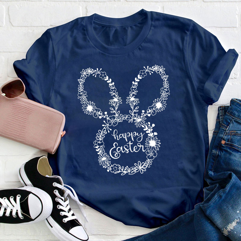 Wildflower Easter Bunny Teacher T-Shirt