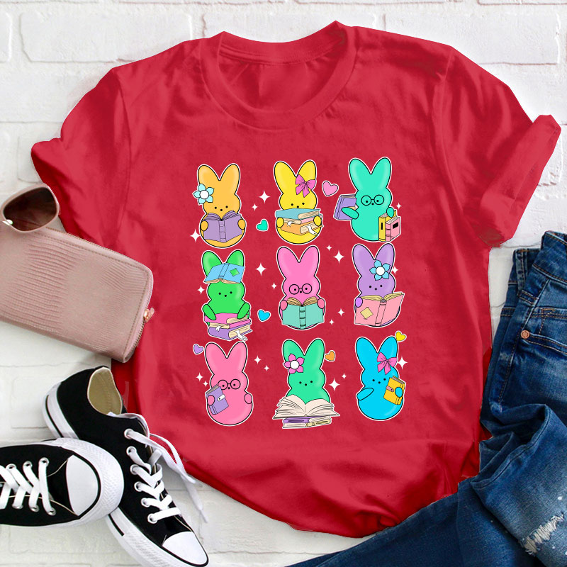 Reading Bunny Teacher T-Shirt