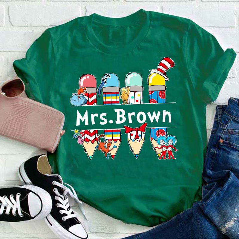 Personalized Name Reading Thing Teacher T-Shirt