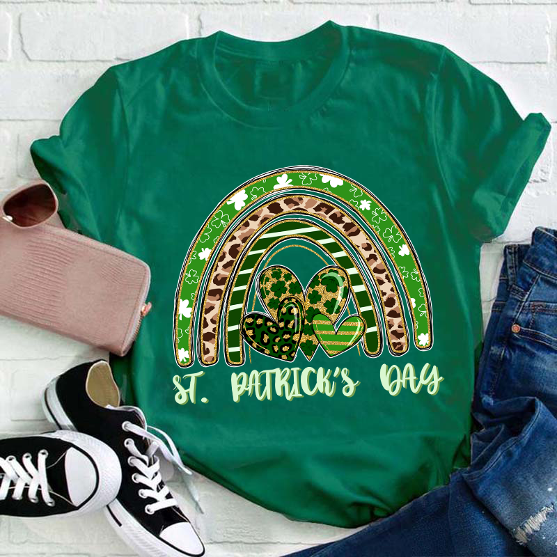 St Patrick's Day Rainbow Teacher T-Shirt