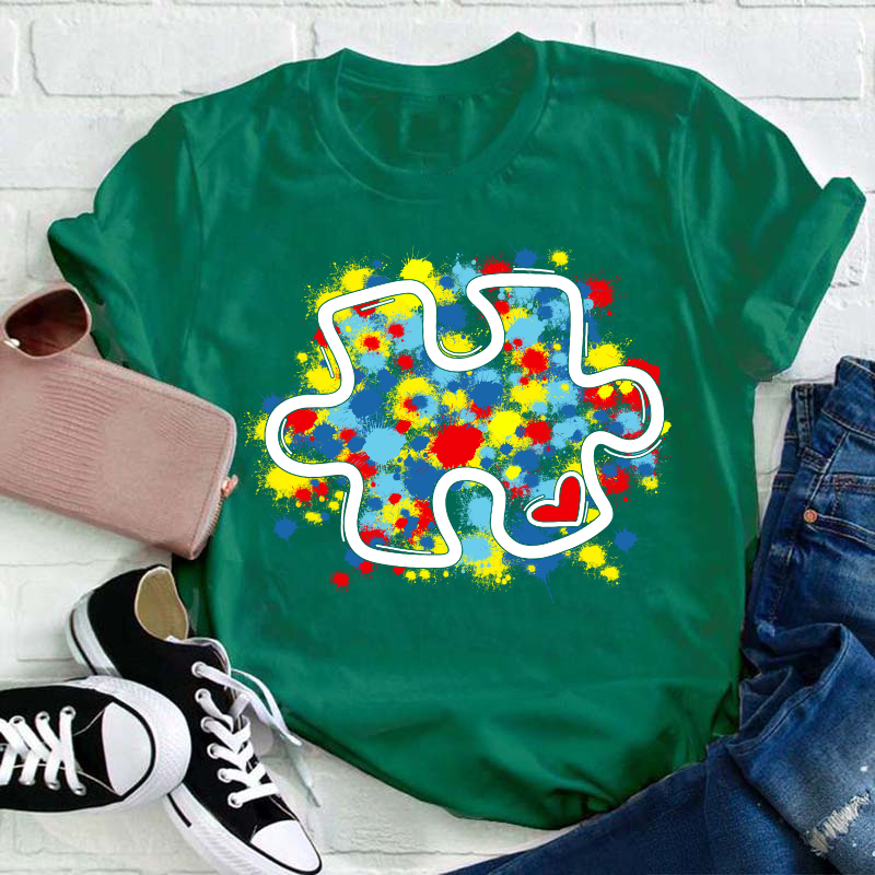 Autism Awareness Puzzle Teacher T-Shirt
