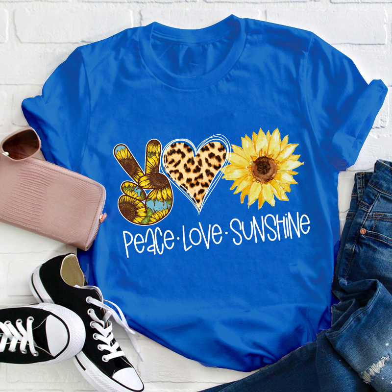 Peace Love Sunshine Teacher T-Shirt