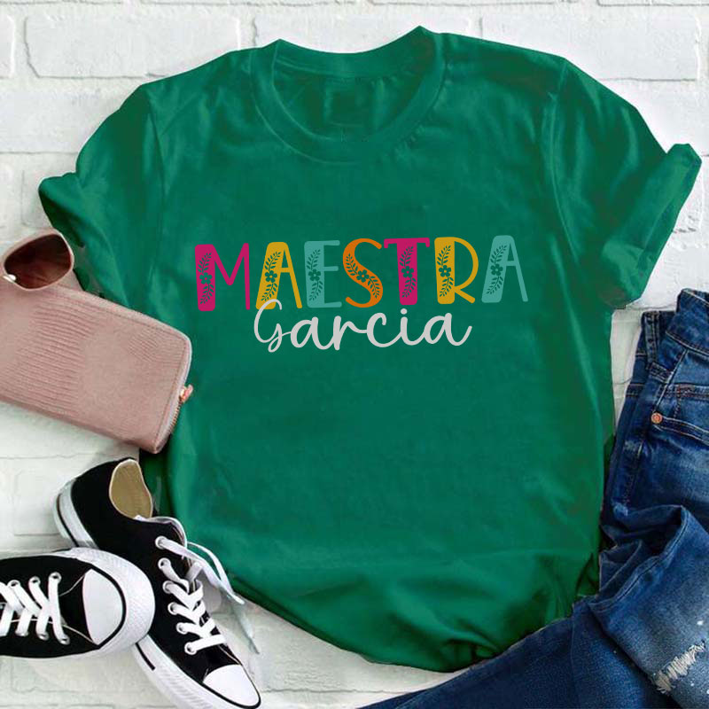 Personalized Maestra Teacher T-Shirt