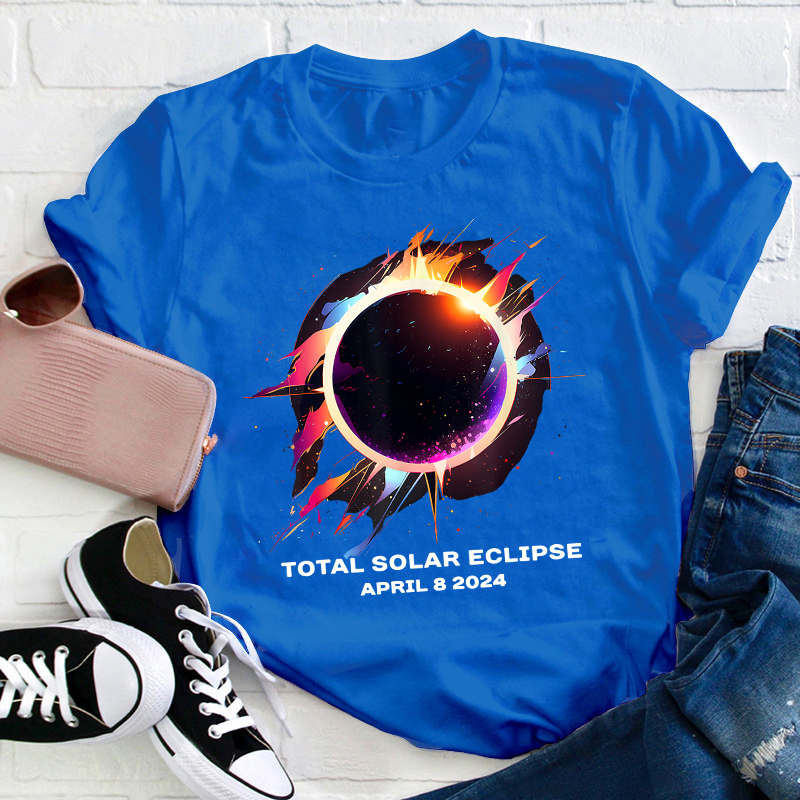 April 8 2024 Total Solar Eclipse Teacher T-Shirt