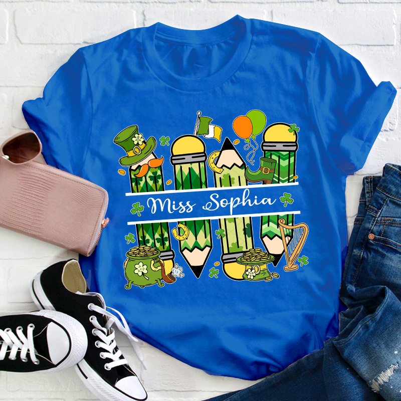 Personalized St Patricks Name Teacher T-Shirt
