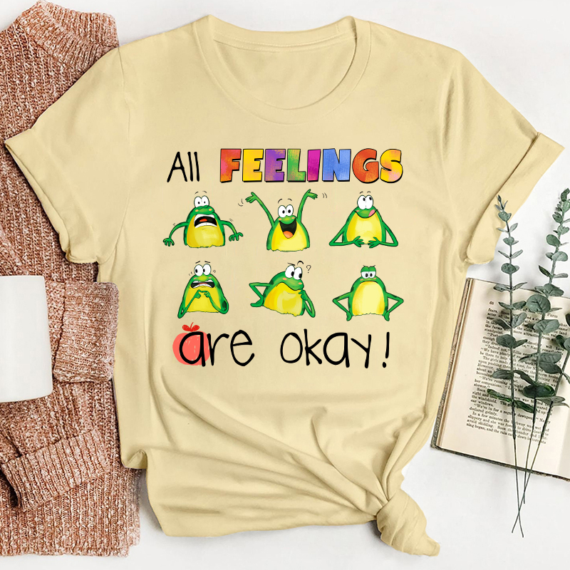 The Cute Expression On The Frog Is Funny Teacher T-Shirt