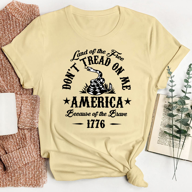 Land Of The Free Don't Tread On Me Teacher T-Shirt