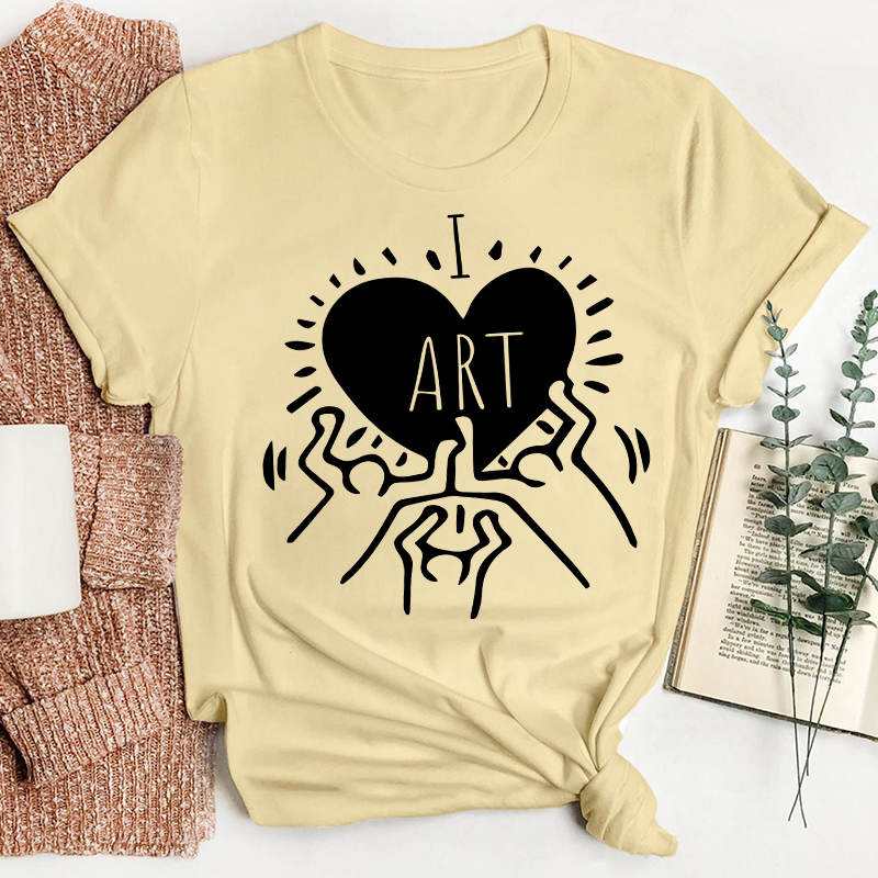 Art Heart I Love Art Teacher T-Shirt