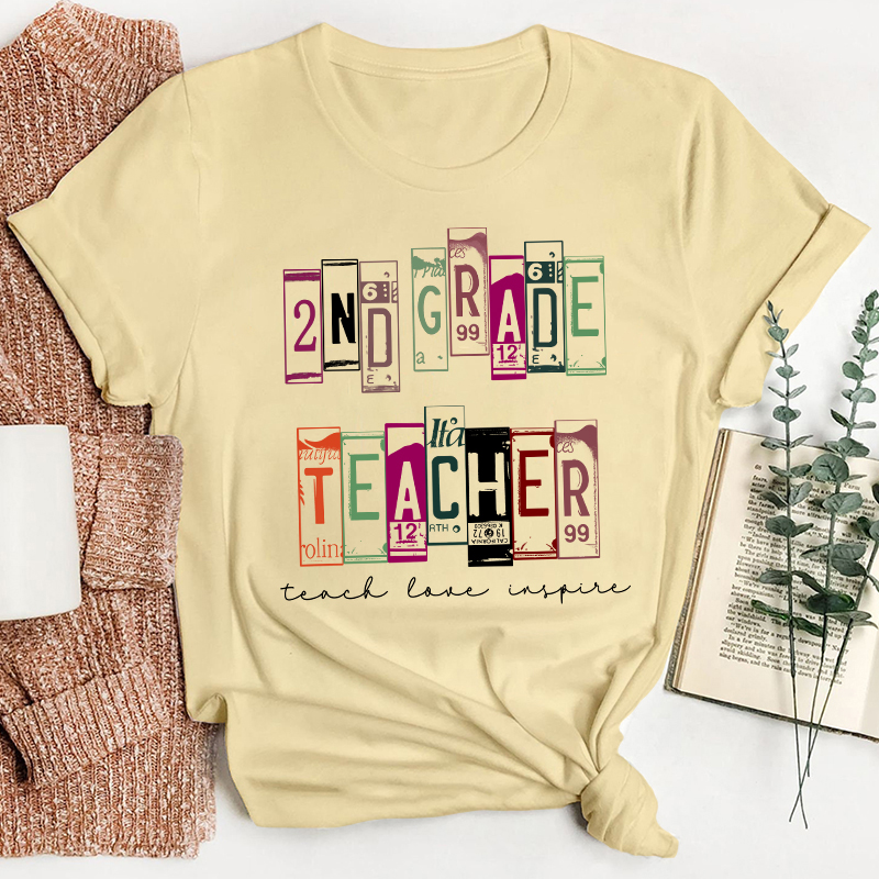 Personalized Retro License Plate Style Teacher T-Shirt
