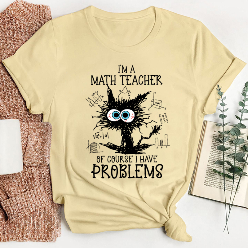 I'm A Math Teacher Exploding Cat Teacher T-Shirt