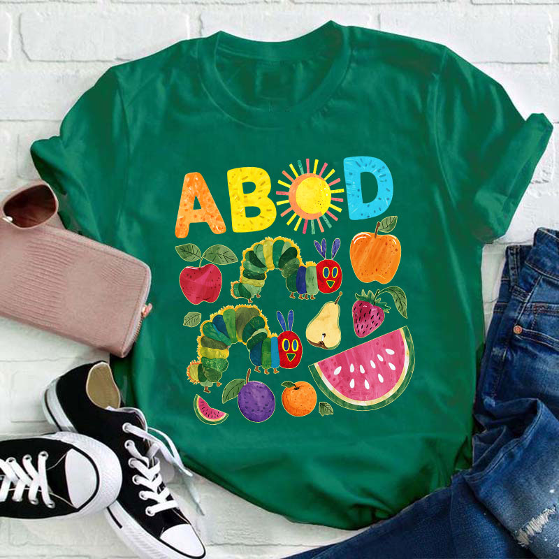 ABCD Caterpillar Teacher T-Shirt
