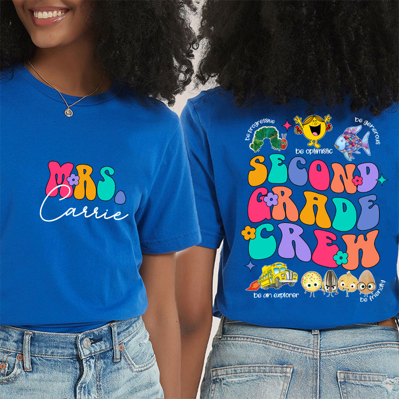 Personalized Learn These Qualities From Your Children's Book Friends Teacher Two Sided T-Shirt