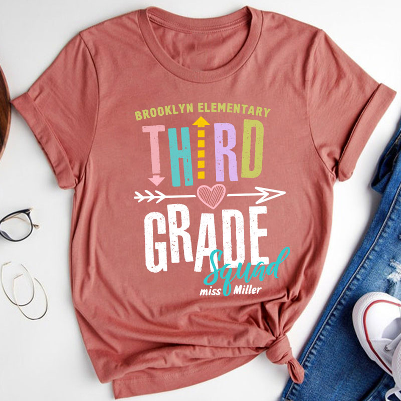 Personalized Name And Grade Team Teacher T-Shirt
