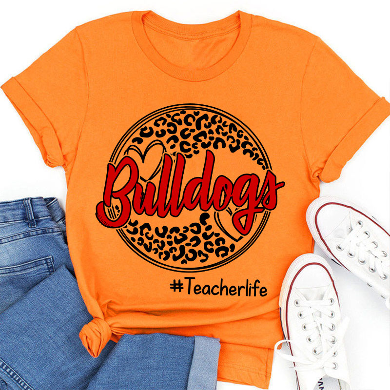 Personalized Leopard Custom School Spirit Teacher T-Shirt