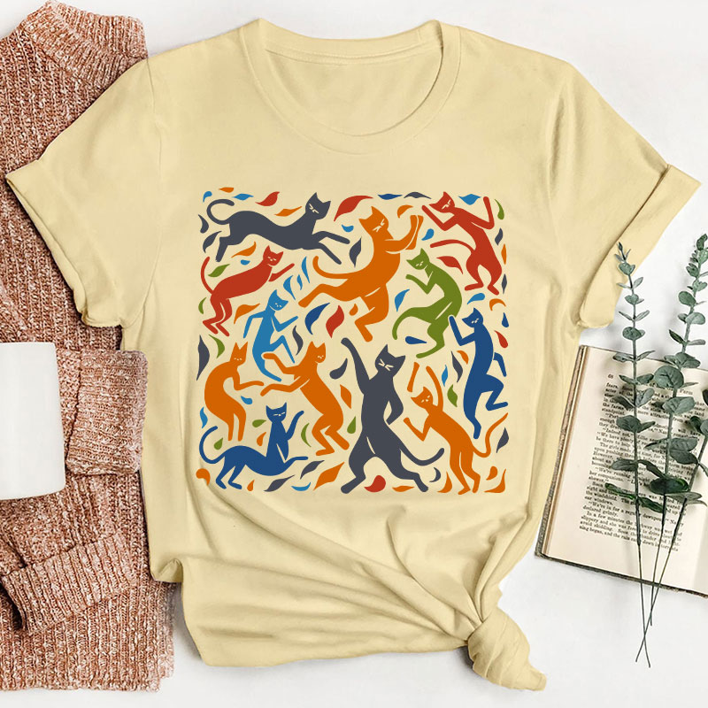 Matisse The Dance Inspired Cat Teacher T-Shirt