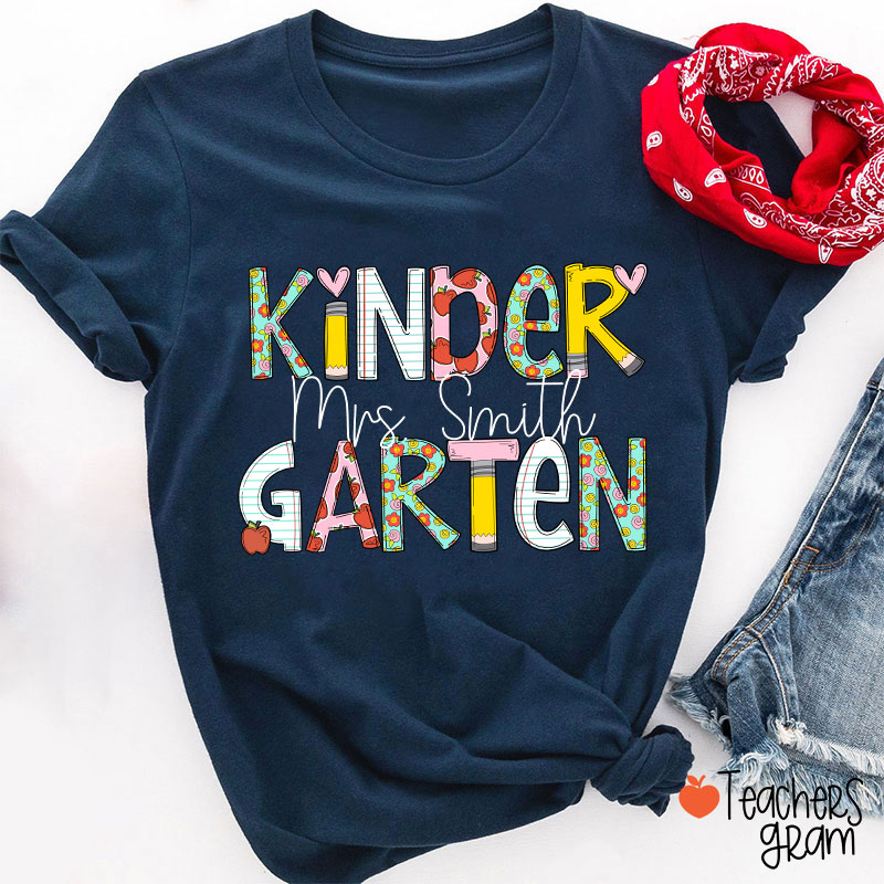 Personalized Natural Flowers Grade Teacher T-Shirt