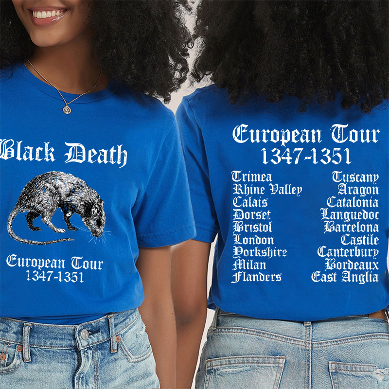 Black Death European Tour Teacher Two Sided T-Shirt