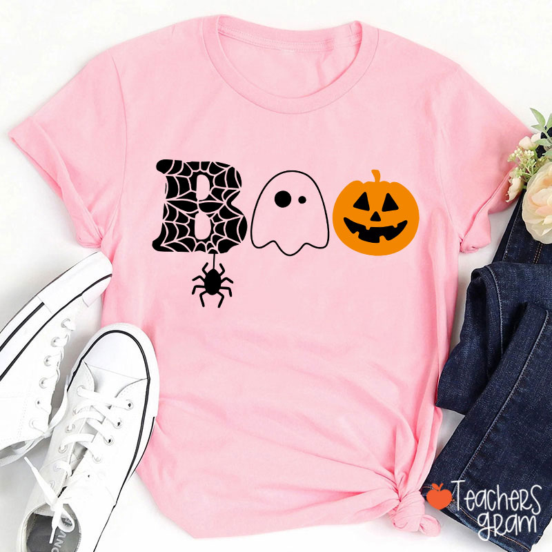 Boo Spider Pumpkin Ghost Teacher T-Shirt