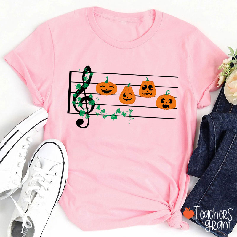 Pumpkins Music Notes Halloween Teacher T-Shirt
