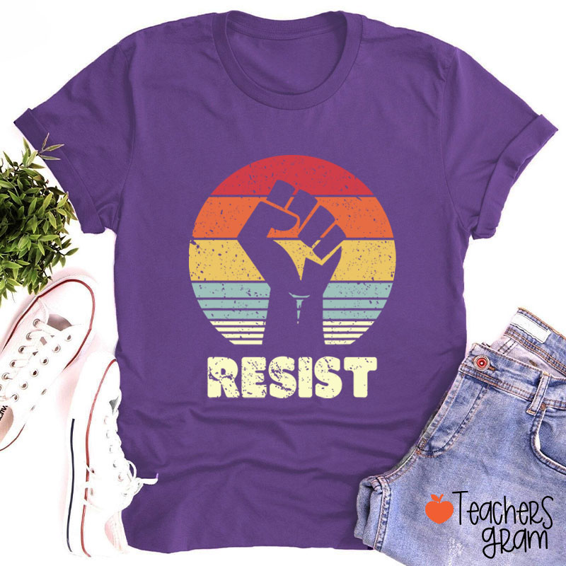 Resist Retro Teacher T-Shirt