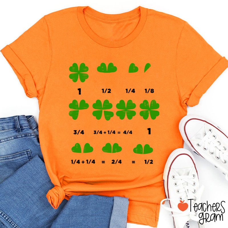 St Patricks Day Math Shamrock Teacher T-Shirt