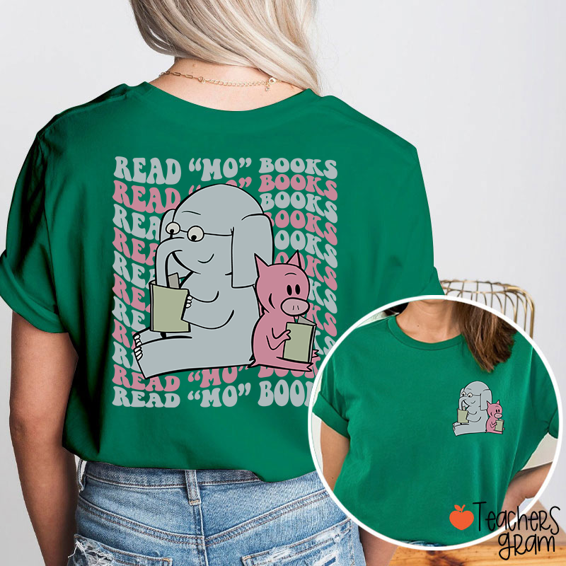 Read Mo Books Elephant Teacher Two Sided T-Shirt