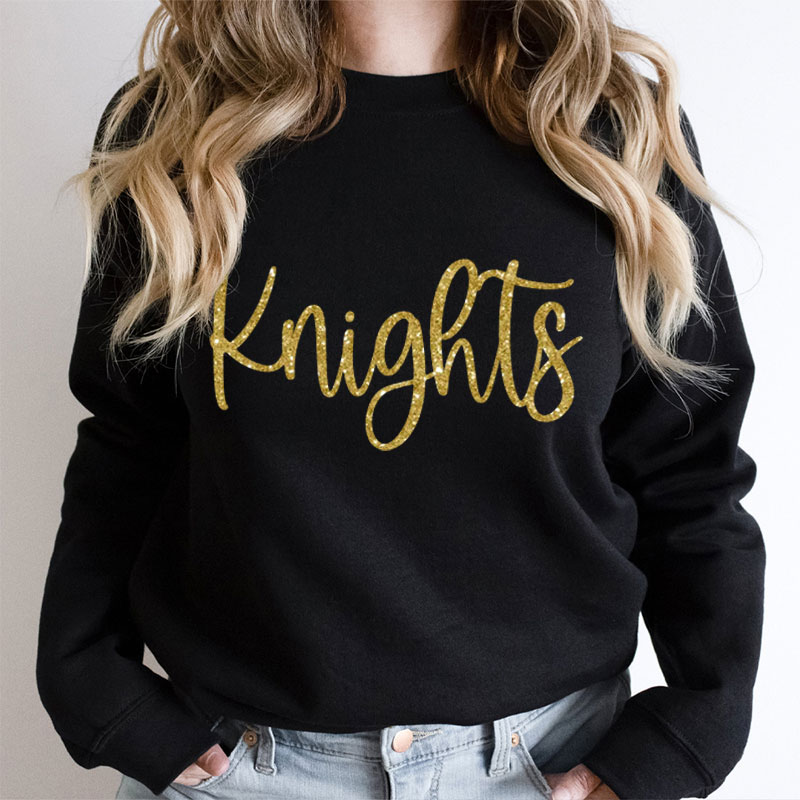 Personalized Glitter Font Mascot Teacher Sweatshirt