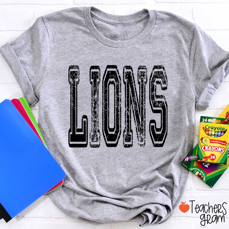 Personalized Mascot Washed And Distressed School Spirit Teacher T-Shirt