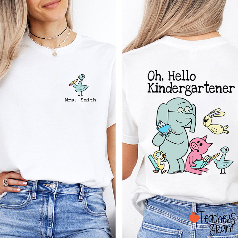 Personalized Grade And Name Oh Hello Bruh Teacher Two Sided T-Shirt