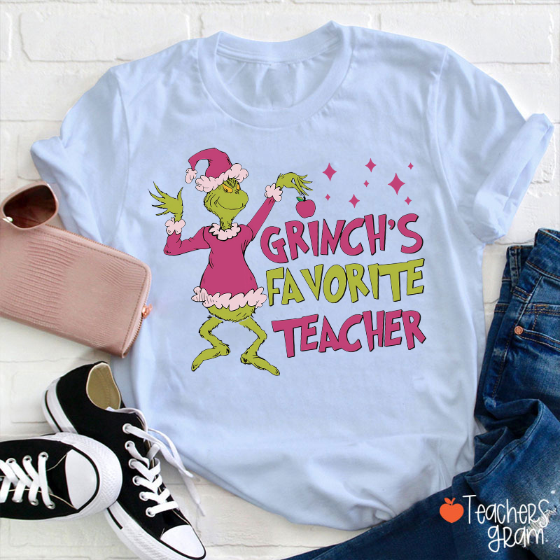 Personalized Name Green Guy Favorite Teacher T-Shirt