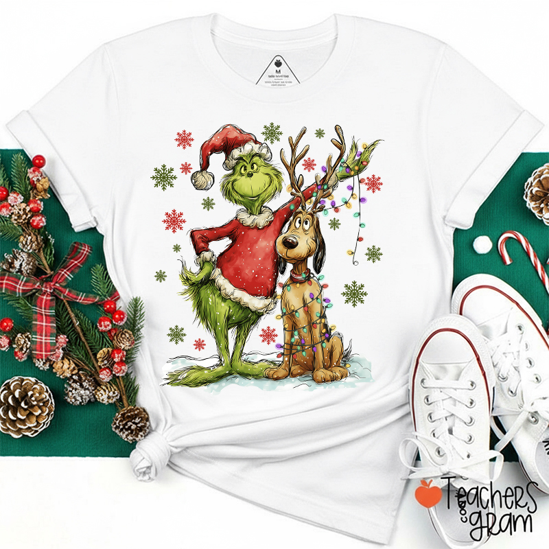 Green Guy And Dog Teacher T-Shirt