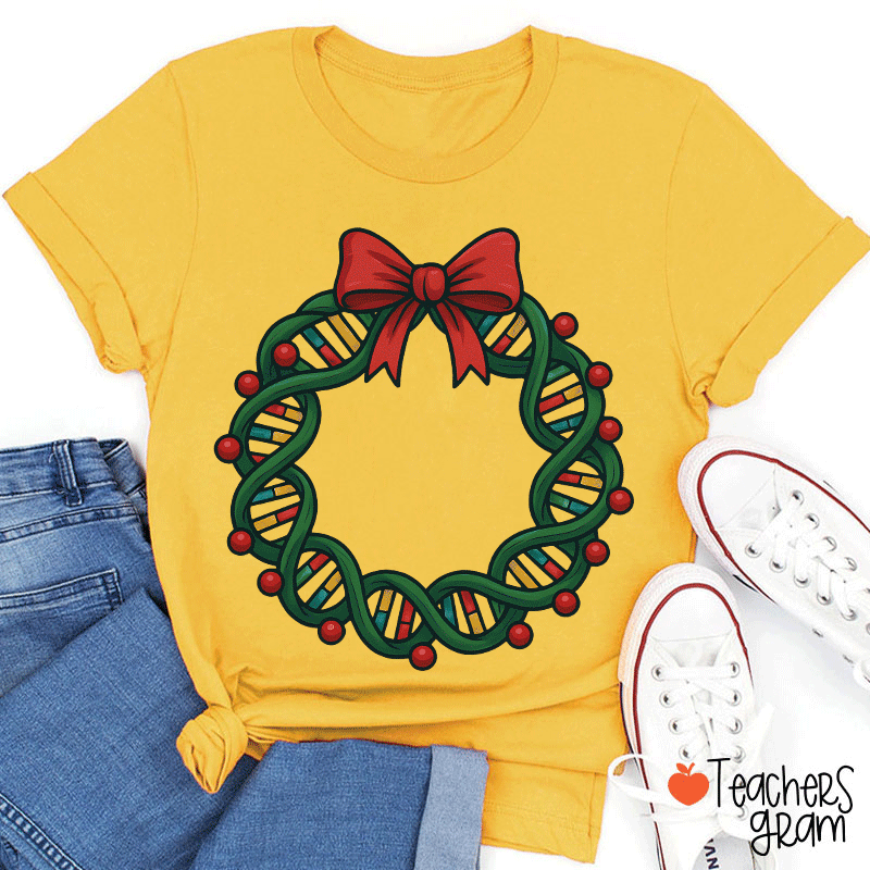 DNA Double Helix Christmas Teacher T-Shirt