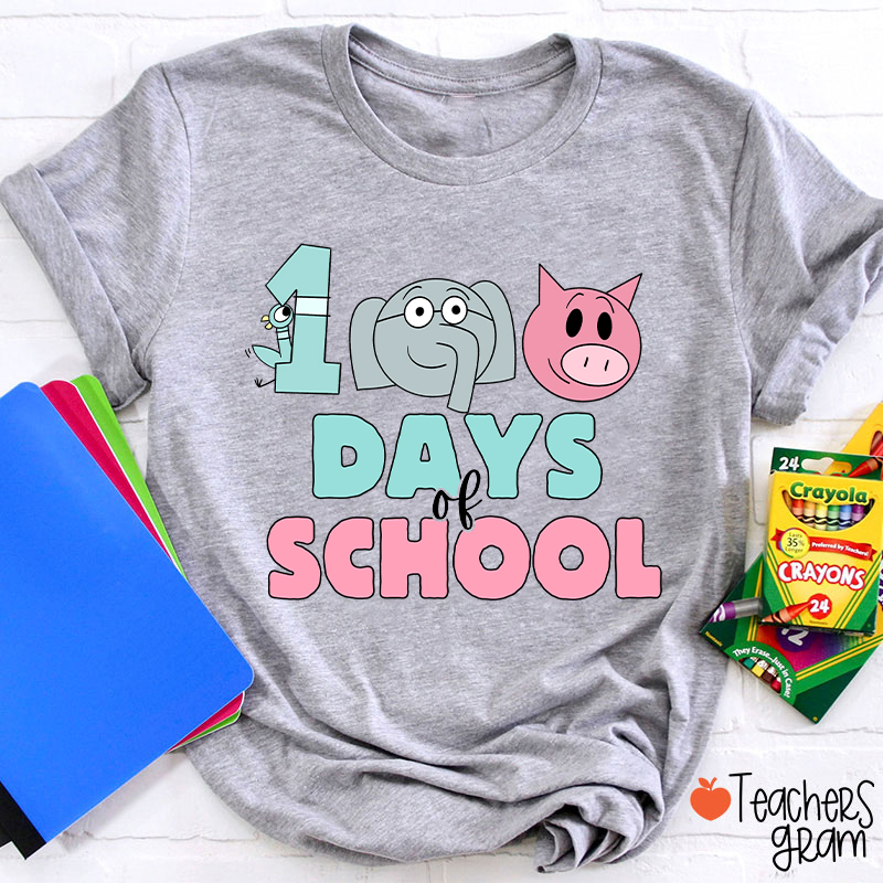 100 Days Of School Children's Books Teacher T-Shirt