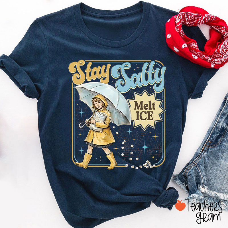 Stay Salty Melt Ice Subtle Anti Ice Teacher T-Shirt