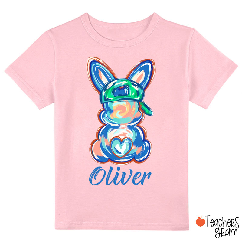 Personalized Name Watercolor Bunny Easter Class T-Shirt
