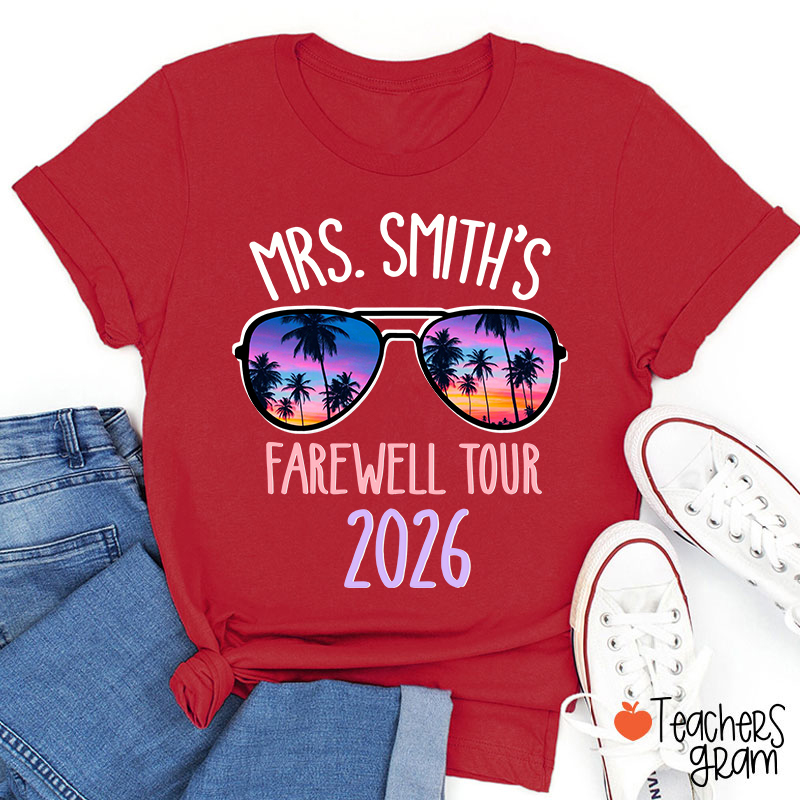 Personalized Name And Year Farewell Tour Retirement Teacher T-Shirt