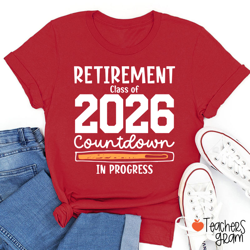 Personalized Year Retirement Countdown In Progress Teacher T-Shirt