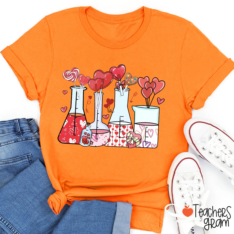 Love Valentine Science Teacher T-Shirt